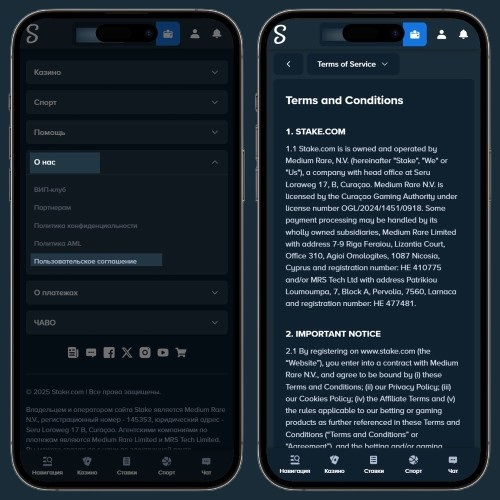 Условия использования сайта